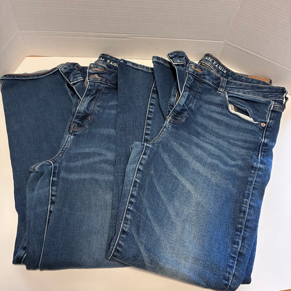 American Eagle Sz 14 Blue Jeans - Skinny 14 Short and Artist Crop Sz 14.